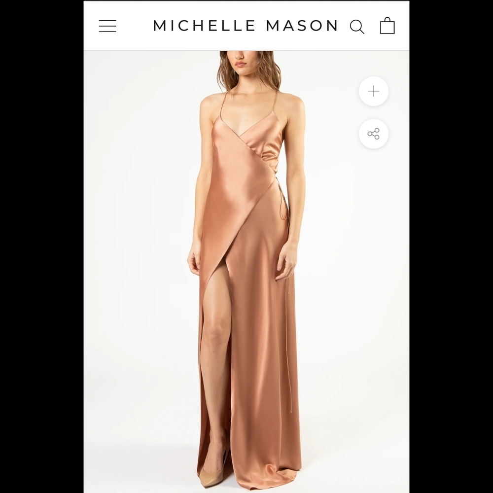 Michelle Mason 100% Silk Gown - Nude